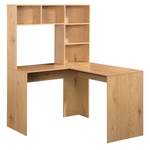 Anchor Wooden L-Shaped Computer Workstation Desk with Storage Shelves Greenlane Gear
