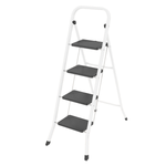 Anchor 4-Step Folding Wide Anti-Slip Steel Ladder - White Greenlane Gear