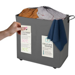 Knight Laundry Basket Folding Portable Storage 120L with Wheels - Grey