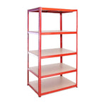 G-Rack 5 Tier Shelf Steel Red Shelving Galvanised & Painted 180x120x60cm Greenlane Gear