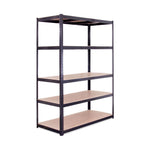 G Rack 5 Tier Shelf Steel Shelving Galvanised & Painted 180 x 120 x 60cm Greenlane Gear