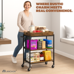Anchor Vintage Kitchen Serving Trolley with Removable Tray & Storage Cart Greenlane Gear