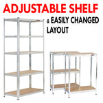 Rhino Racking 180x90x40cm 5 Tier Storage Shelving 200Kg Galvanised x 2 Sets Greenlane Gear