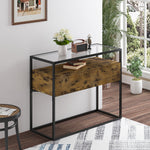 Anchor Entrance Entry Hall Way Console Glass Table Storage 2 Wooden Drawers Greenlane Gear