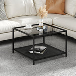 Anchor Large 70x45cm Glass & Metal Coffee Centre Table & Mesh Storage Shelf Greenlane Gear