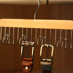 Anchor Wood Tie Hanger Belt & Wooden Hanger with Non-slip Bar - 10 packs Greenlane Gear