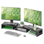 Bontec Dual Monitor Swivel Desktop Stand Riser Adjustable Length Mobile Slot Greenlane Gear
