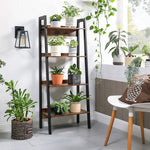 Anchor 4 Tier Home Ladder Bookshelf Industrial Bookcase - Wood Metal Frame Greenlane Gear