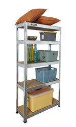 Anchor 2x150x75x30cm 5 Tier Steel Racking Shelving Garage 150Kg + Mallet Greenlane Gear