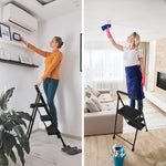 Anchor Lightweight Folding 3 Step Portable Ladder with Wide Anti-Slip Pedal Greenlane Gear