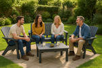 Anchor 4-Piece Outdoor Wooden Style Adirondack Set for Patio & Garden Greenlane Gear