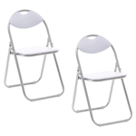 Anchor 2 Camping Home Office Wedding Festival Padded Foldable Folding Chair - White