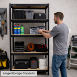 Anchor 5-Tier Shelving 180x90x30cm 200kg | Heavy Duty Boltless | Black