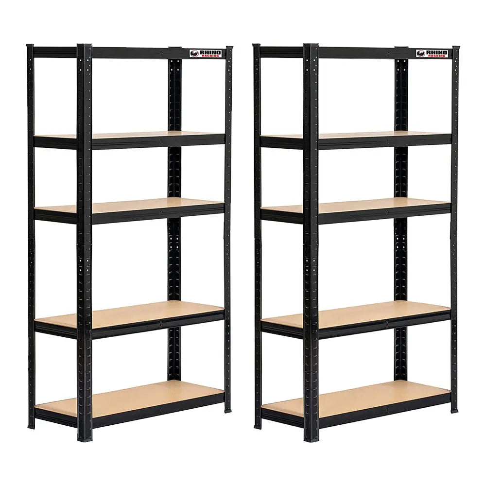 Rhino Racking 180x90x30cm 5 Tier Shelving 200Kg Galvanised Painted x 2 Units Greenlane Gear