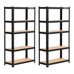 Rhino Racking 150x75x30cm 5 Tier Shelving 200Kg Galvanised Painted x 2 Sets Greenlane Gear