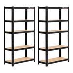 Rhino Racking 150x75x30cm 5 Tier Shelving 200Kg Galvanised Painted x 2 Sets Greenlane Gear