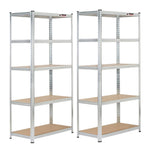 Rhino Racking 180x90x40cm 5 Tier Storage Shelving 200Kg Galvanised x 2 Sets Greenlane Gear