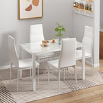 Anchor Tempered Glass Dining Table 4 Seater Set Ergonomic Padded Chairs Greenlane Gear