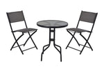 Anchor Garden Indoor Outdoor Patio Bistro Set Glass Table & 2 Folding Chairs Greenlane Gear