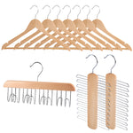 Anchor Wood Tie Hanger Belt & Wooden Hanger with Non-slip Bar - 10 packs Greenlane Gear