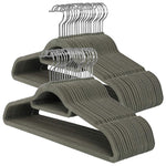 Anchor 50 pack Grey Non-Slip Velvet Hangers Space Saver Flocked Hangers Greenlane Gear