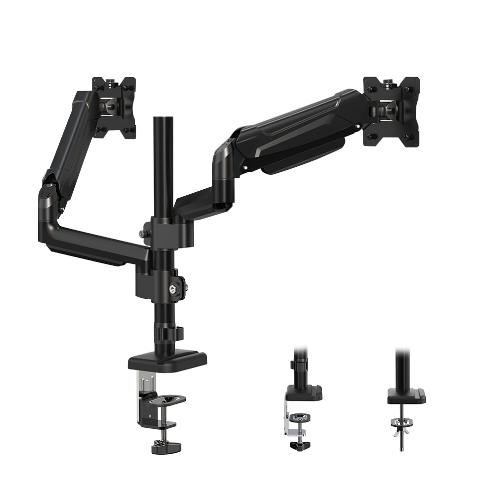 Bontec Dual Monitor Mount 34" Gas Spring Arm Pole Stand Max Height 695mm Greenlane Gear