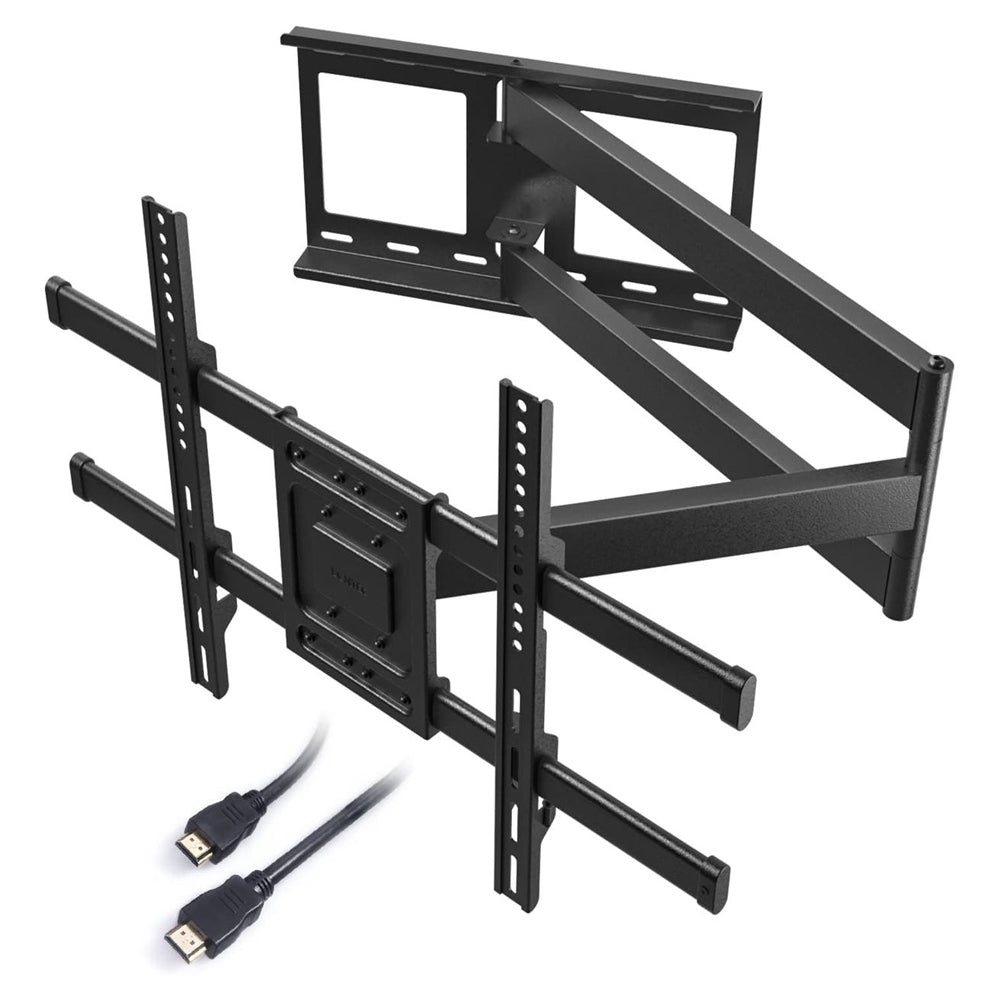 Bontec TV Wall Mount 75" Bracket Long Articulated Arm HDMI & Spirit level Greenlane Gear