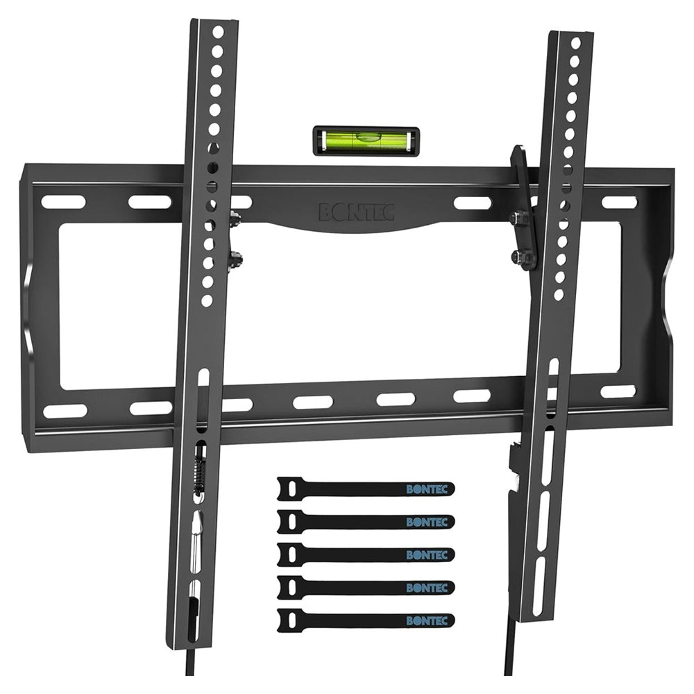 Bontec 26-65" TV Tilt Slim Wall Mount Bracket 55kg with Level & Cable Ties Greenlane Gear