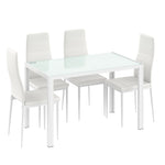 Anchor Tempered Glass Dining Table 4 Seater Set Ergonomic Padded Chairs Greenlane Gear