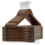 Anchor A Grade 20 Wooden Non-Slip Hangers Chrome Hook 360 Swivel - Dark Brown Greenlane Gear