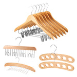 Anchor Wood Hanger Belt Hanger; Scarf; Clothes Hangers with Clips 10 pack Greenlane Gear