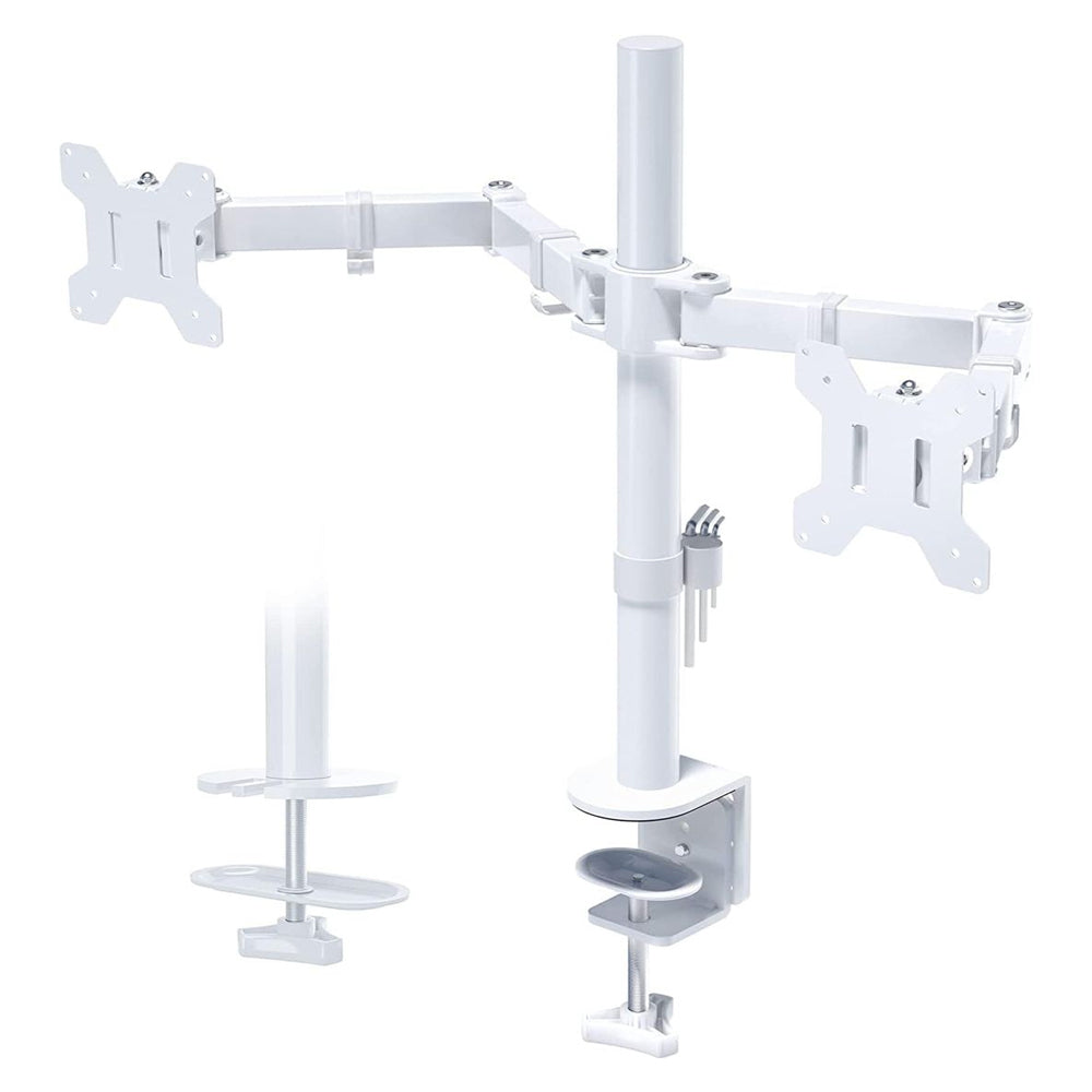 Bontec Dual Arm Monitor Stand 13-27" Height Adjustable & Tilt Swivel; White Greenlane Gear