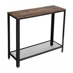 Anchor Home Office 2 Tier Console Side Table with Mesh Shelf - Rustic Brown Greenlane Gear