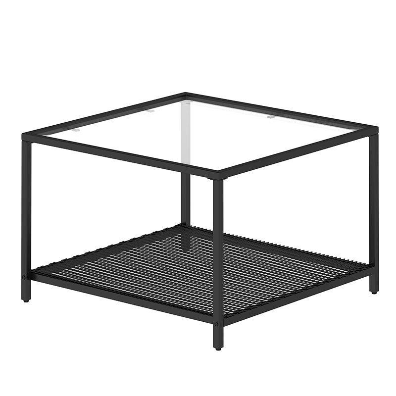 Anchor Large 70x45cm Glass & Metal Coffee Centre Table & Mesh Storage Shelf Greenlane Gear