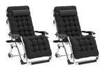 Anchor 2 x Folding Sun Lounger Zero Gravity Cushion Chair Headrest & Tray Greenlane Gear