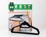 Anchor 50-pack Velvet Hangers Space Saver Flocked Hangers with Hook Black Color Greenlane Gear