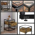 Anchor Glass Bedside Nightstand End Side Coffee Table Drawer & Open Shelve Greenlane Gear