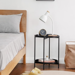 Anchor 2 Pack 2-Tier Metal Round Coffee Side End Table Nightstand for Home Greenlane Gear