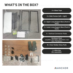 Anchor Glass Black Steel Frame Tempered Shelves Hall Table 100x35x80cm Greenlane Gear