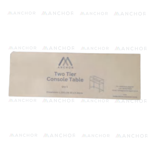 Anchor Glass Black Steel Frame Tempered Shelves Hall Table 100x35x80cm Greenlane Gear