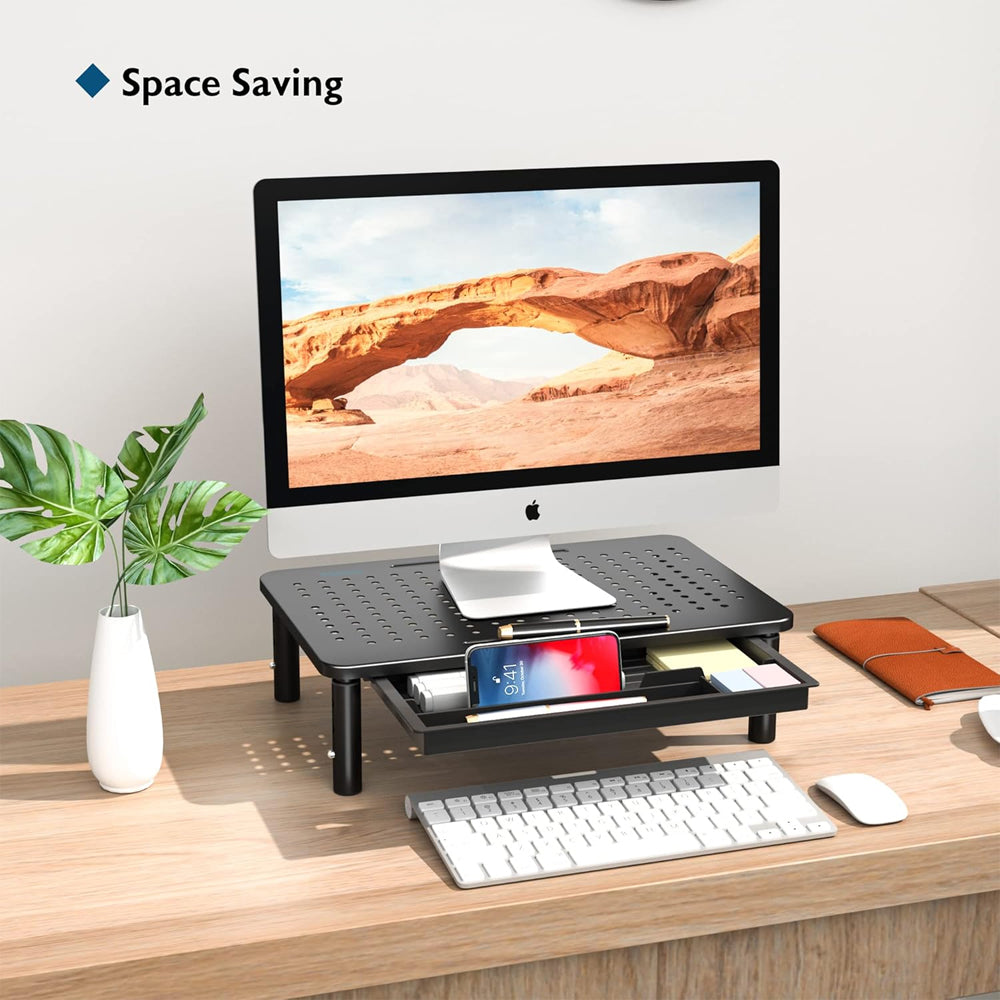 Bontec Monitor Laptop 3 Height Adjustable Desk Riser Stand Storage Drawer Greenlane Gear