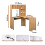 Anchor Wooden L-Shaped Computer Workstation Desk with Storage Shelves Greenlane Gear