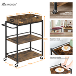 Anchor Vintage Kitchen Serving Trolley with Removable Tray & Storage Cart Greenlane Gear