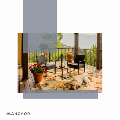Anchor 2 Balcony chairs & Coffee Table Patio set; Home decor - Black Wicker