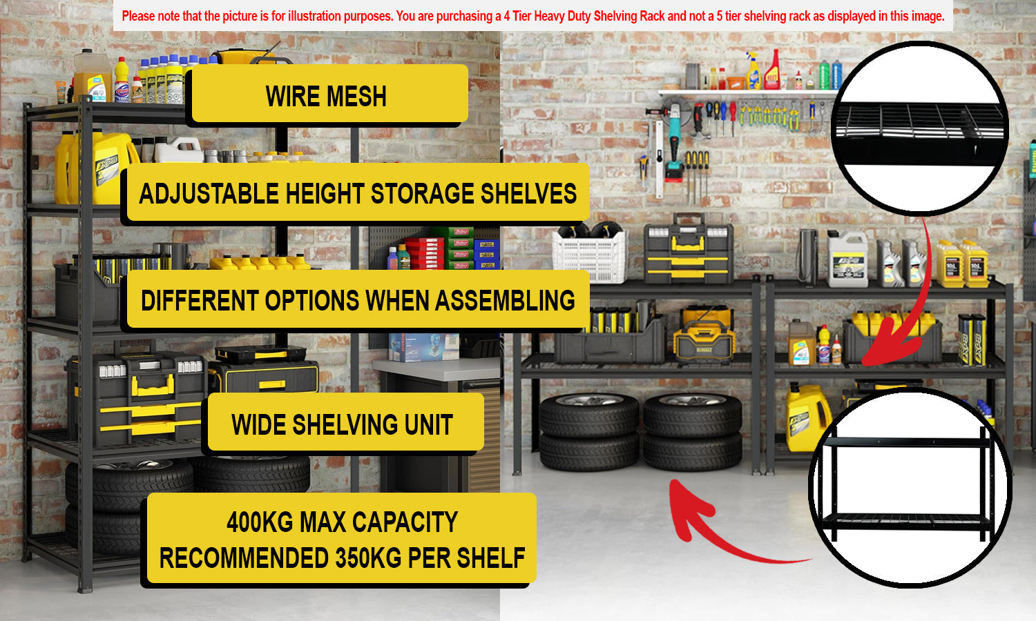 Anchor Shelving Unit 1400KG 180x120x54 Steel Mesh Heavy Duty