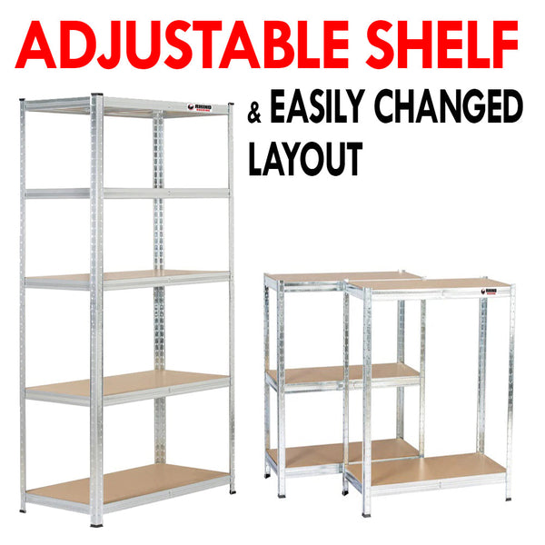 Rhino Racking 180x90x40cm 5 Tier Storage Shelving 200Kg Galvanised
