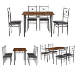 Anchor MDF 5Pc 110x70cm Wood & Metal Dining Table & Padded Chair Diner Set Greenlane Gear