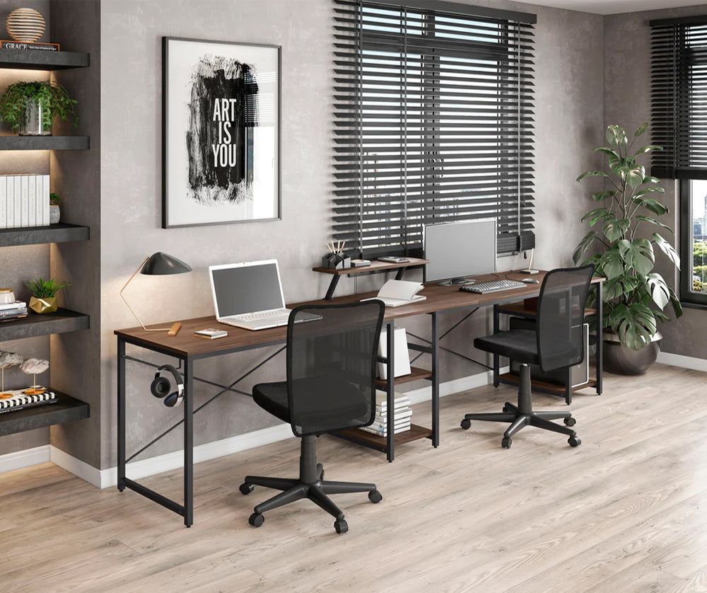 Anchor L-Shaped Table Office Desk for Study Home with Shelves Greenlane Gear