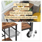 Anchor 2 Tier Kitchen Units Cart Trolley on Wheels with Wine Rack & Basket Greenlane Gear