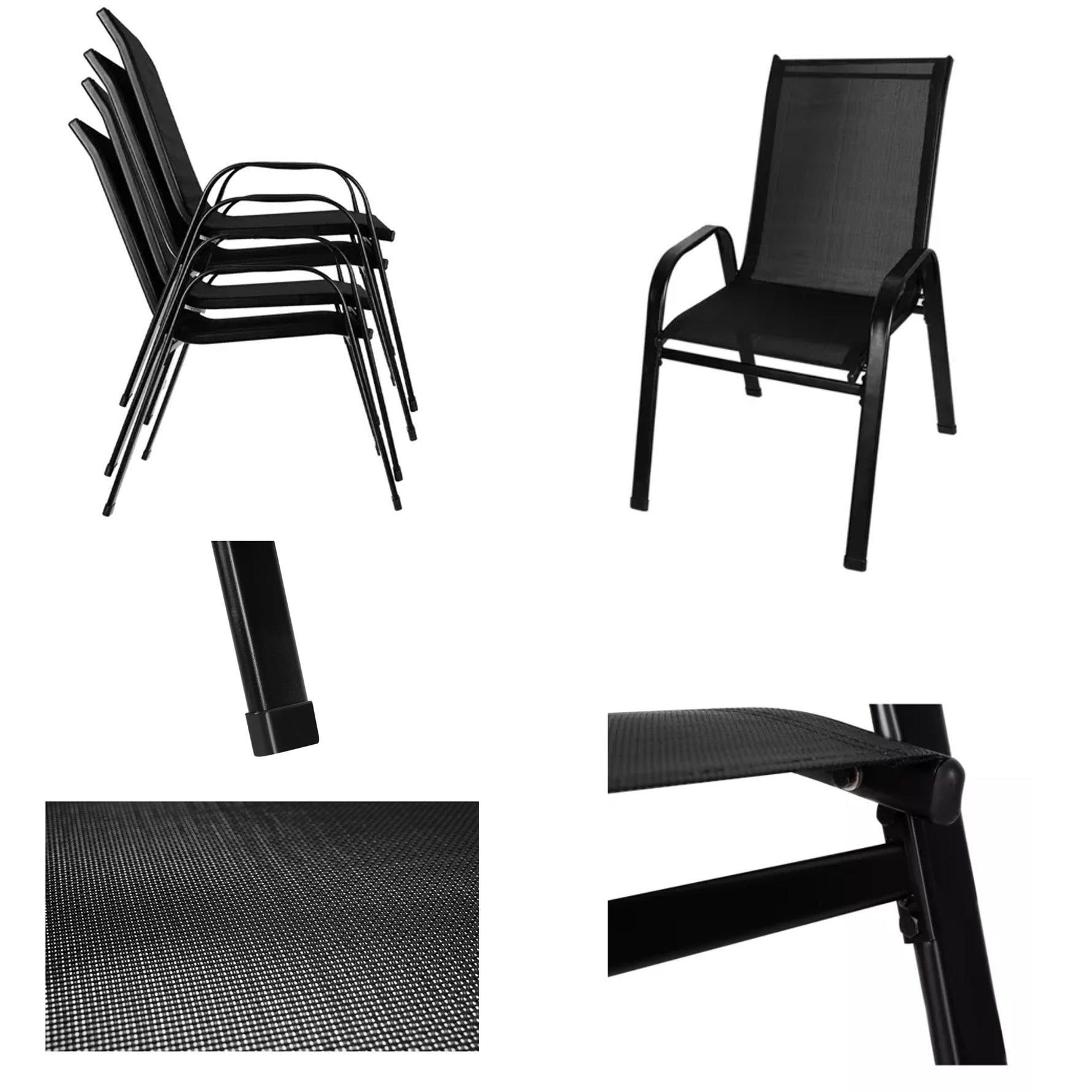 Anchor 4 Stackable Textilene Garden Patio Balcony Outdoor Dining Chairs Greenlane Gear